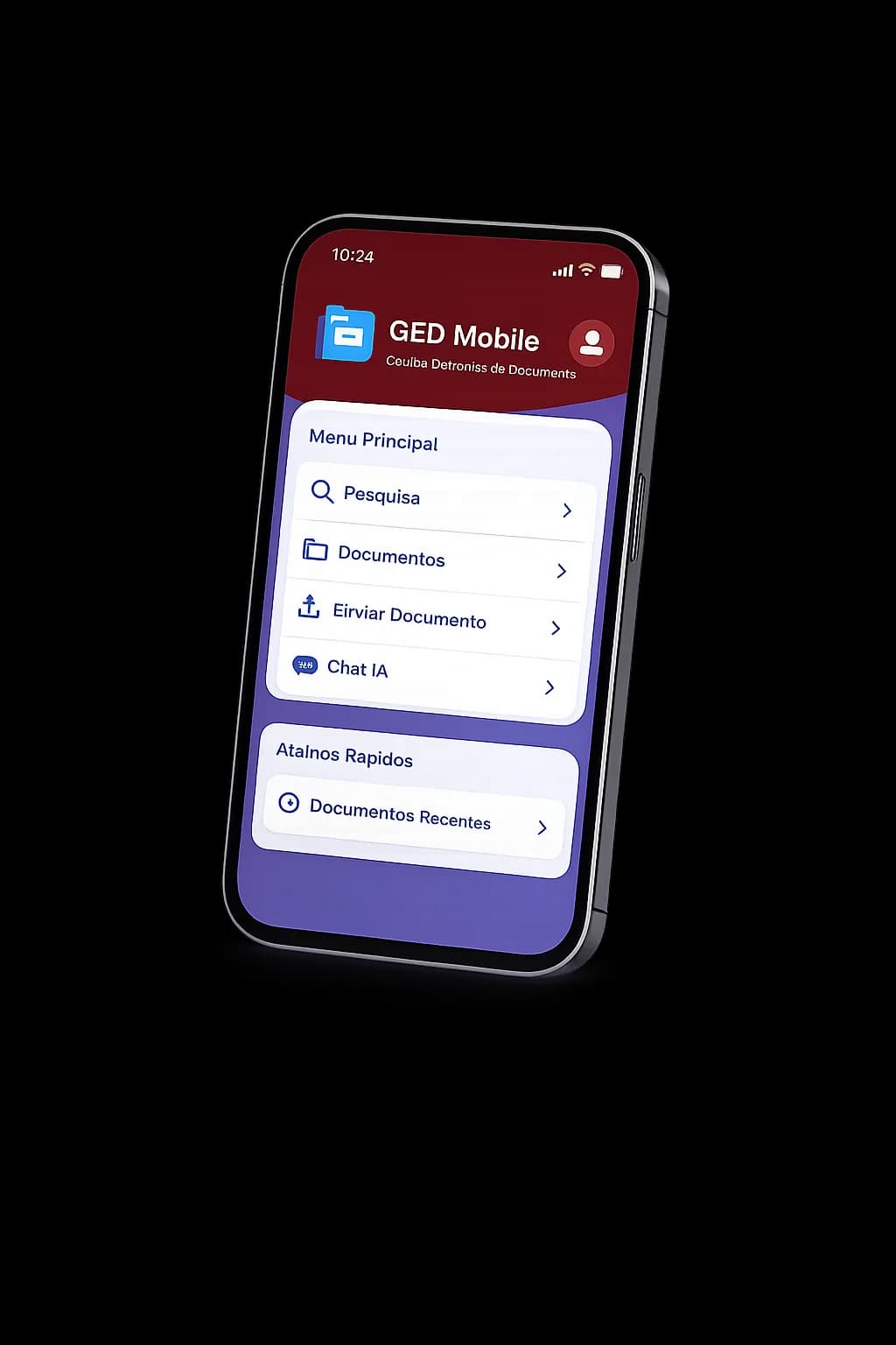 Tela do app mobile Docs Paper em um celular